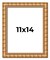 11x14 Gold Modern Bamboo Picture Frame - UV Acrylic, Foam Board Backing, Hanging Hardware